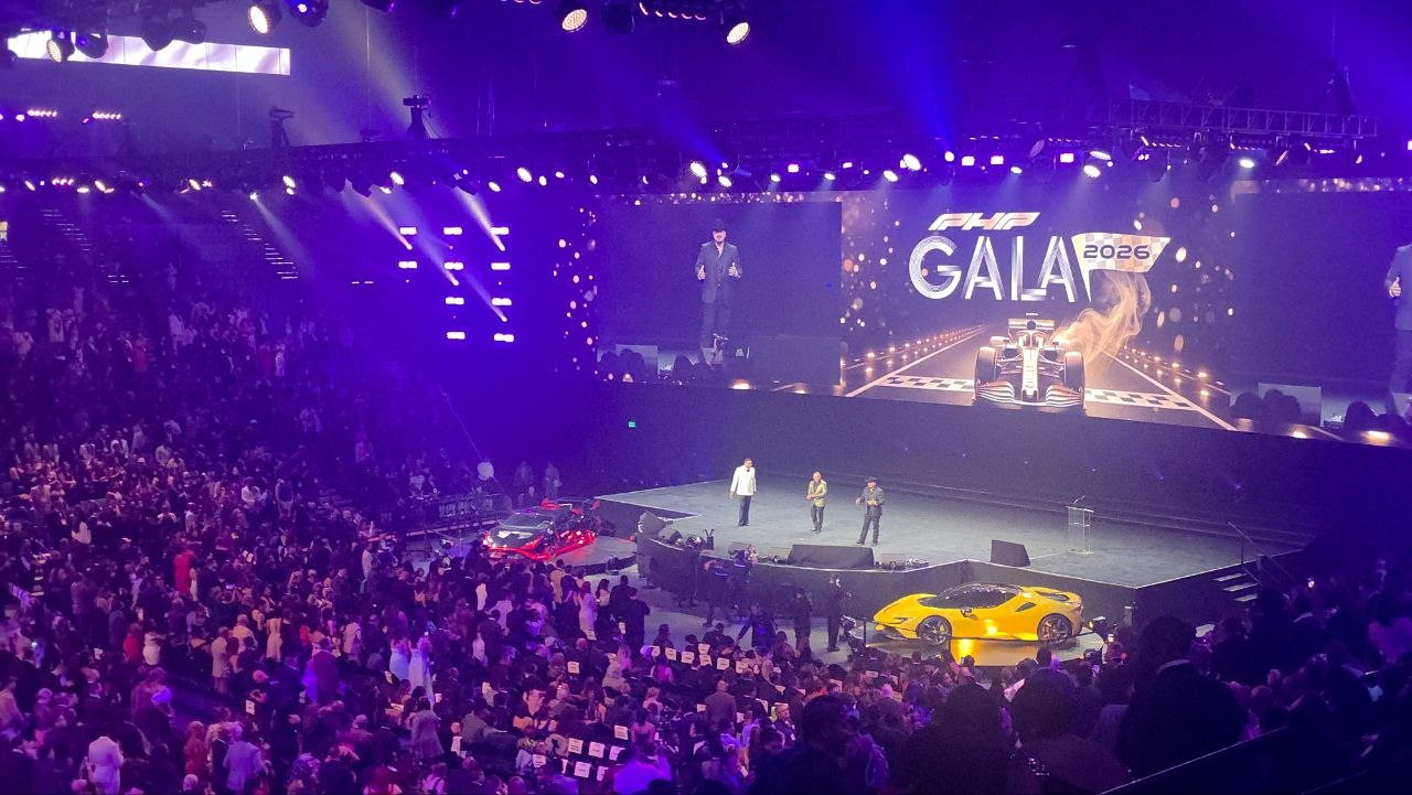 The PHP Gala 2026 stage, with the gala branding displayed on the arena screens