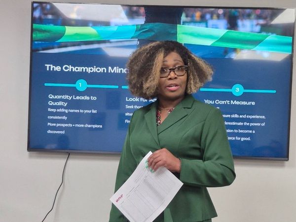 Winsome Bailey training the team
