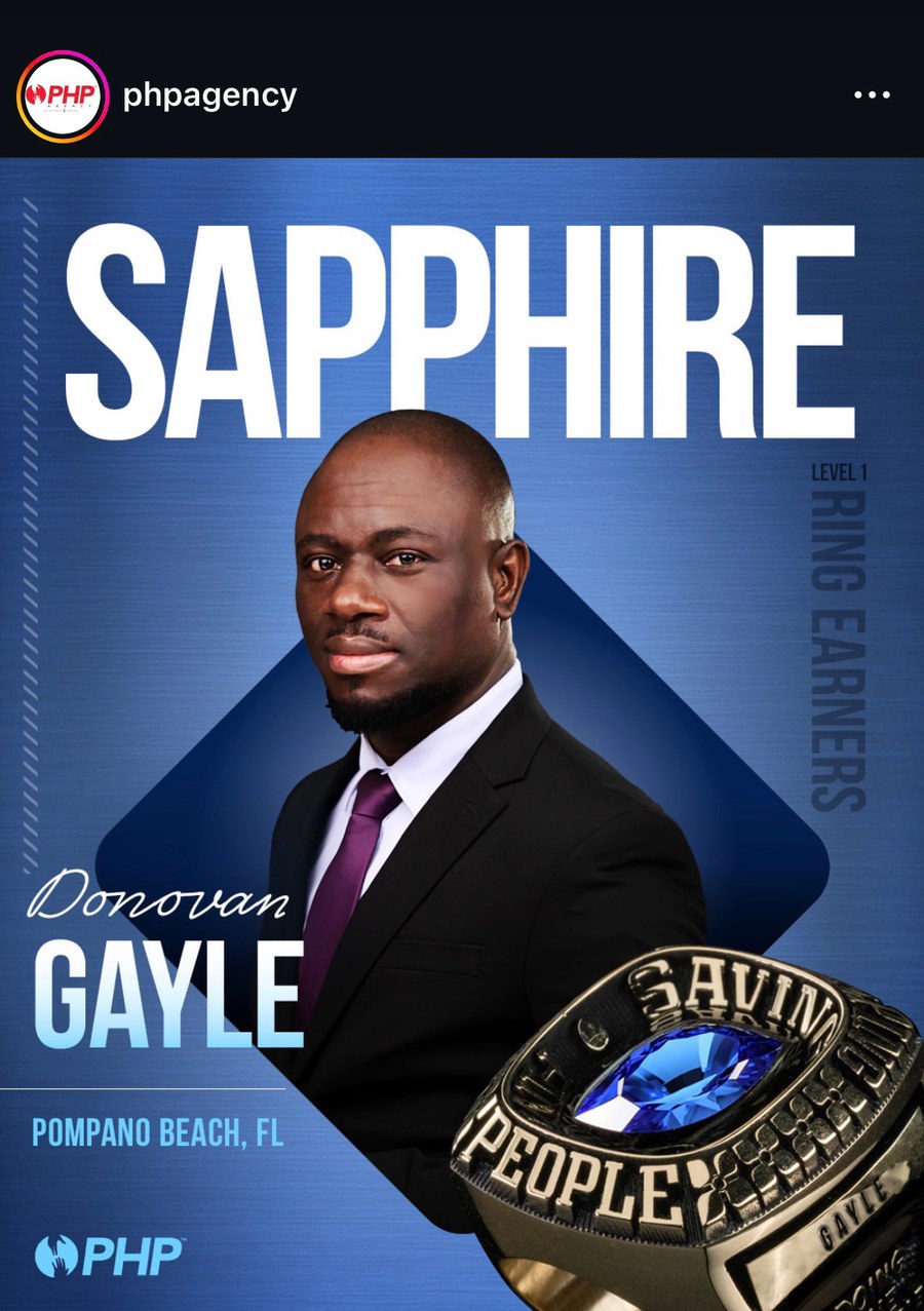 Donovan Gayle, Sapphire Ring Earner